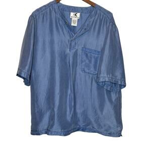 Vintage 90s Xriss Xross silk top size large